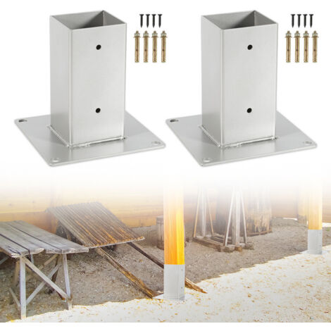 Hengda 4x Manicotto a vite Piede per palo Supporto per recinzione per pali quadrati in legno 90x90mm
