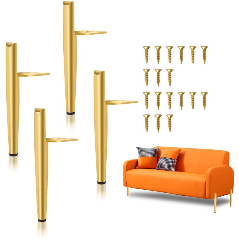 Image of Gambe per mobili Gambe per tavoli in metallo Gambe per mobili in ferro Gambe per armadi Gambe per piedistalli-Oro-15cm - Oro