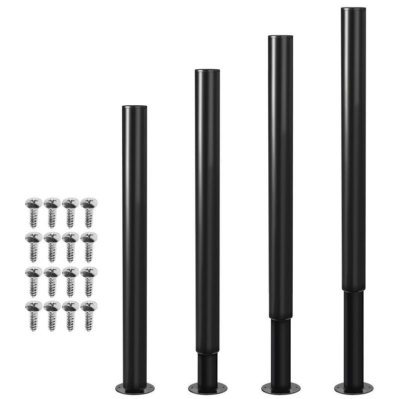 4X Pieds de meuble 70-110cm Extensible(Noir) Pieds de socle Pied de support Pied d'armoire Réglable Pieds de socle hôtel Pieds - Hengda