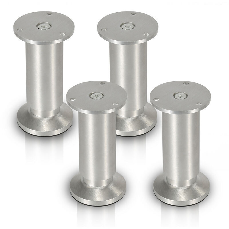 Hengda 4X Pieds de meuble Pieds de socle Pieds réglables Pieds de canapé Pieds de meuble Réglables-Aluminium-100mm