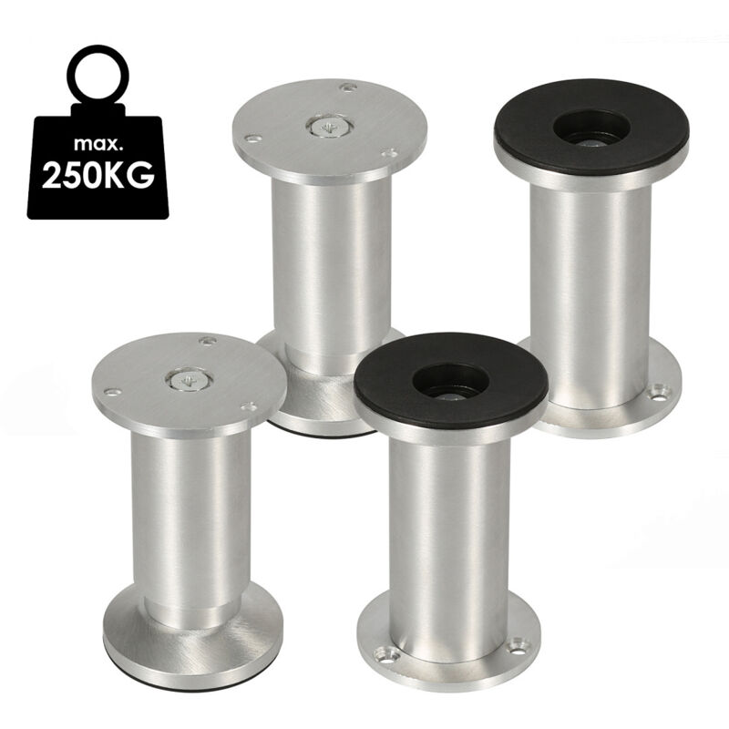 4X Pieds de meuble Pieds de socle Pieds de meuble Pied d'armoire Lit Réglable-Aluminium-120mm 4X Pieds de meuble Pieds de socle Pieds de meuble Pied d'armoire Lit Réglable-Aluminium-120mm