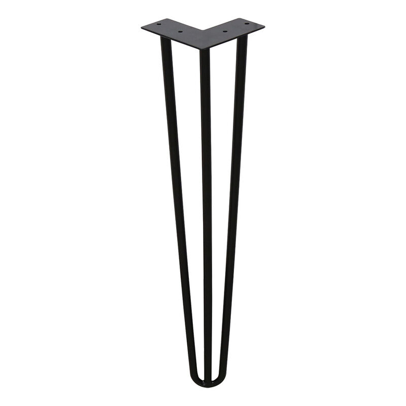 4x Pieds de table pieds en épingle Hairpin Legs Pieds de table acier diy Patins de table Pieds de table interchangeables 3 étriers-30cm - Hengda