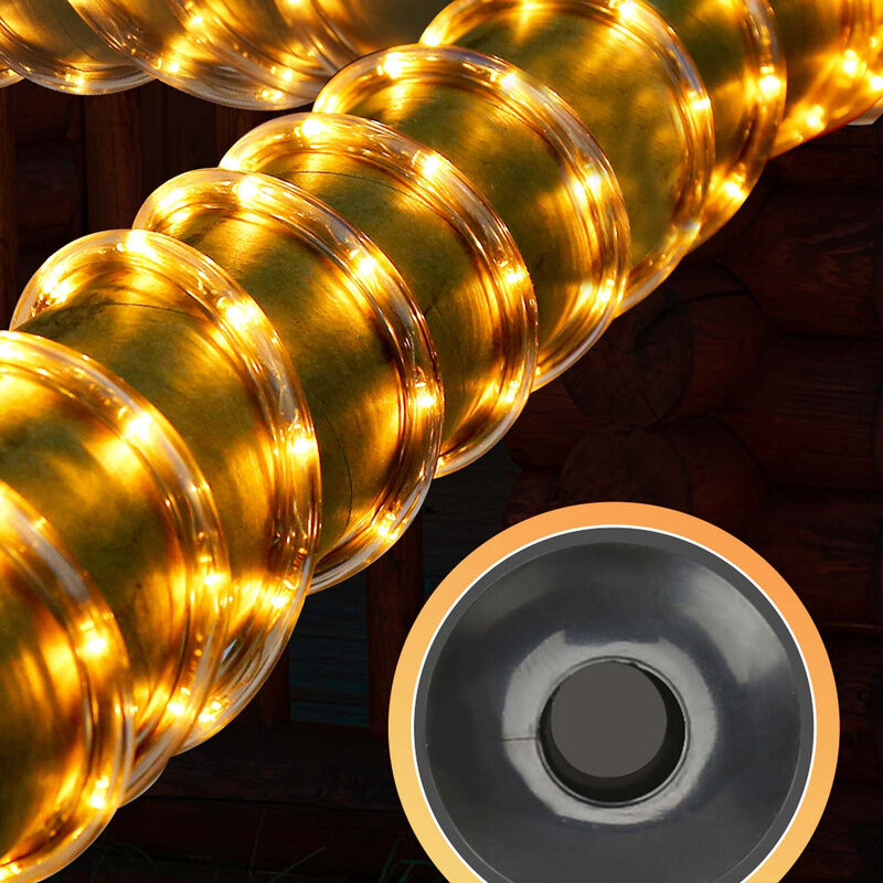 Tube Lumineux Extérieur led Guirlande Lumineuse Décoration et Adapteur d'alimentation Blanc chaud-20M - Hengda