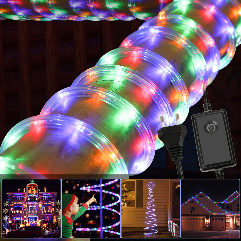 Einfeben Tube lumineux led Chaîne lumineuse Extérieur/Intérieur Noël 10M rgb