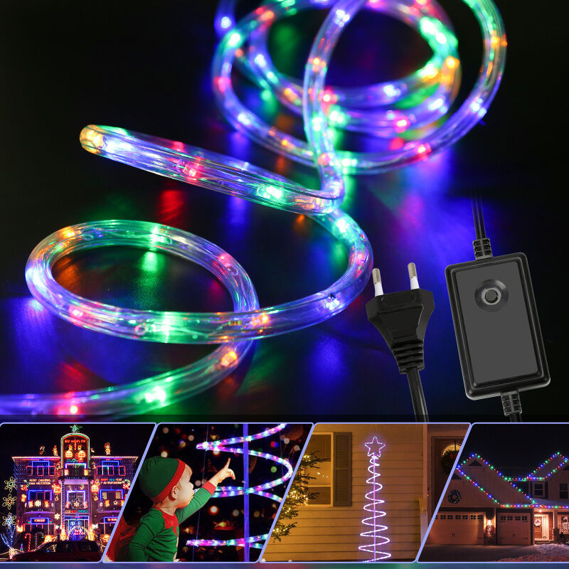 Einfeben Tube lumineux led Chaîne lumineuse Extérieur/Intérieur Noël 20M rgb