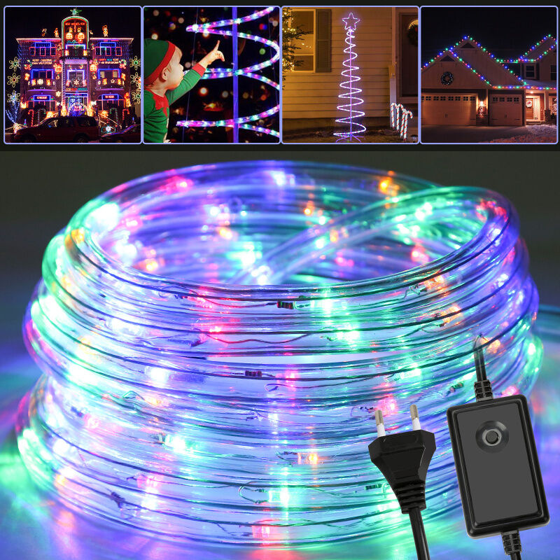 Tube lumineux led multicolore Extérieur étanche Chaîne lumineuse Lampe Décor 20M rgb