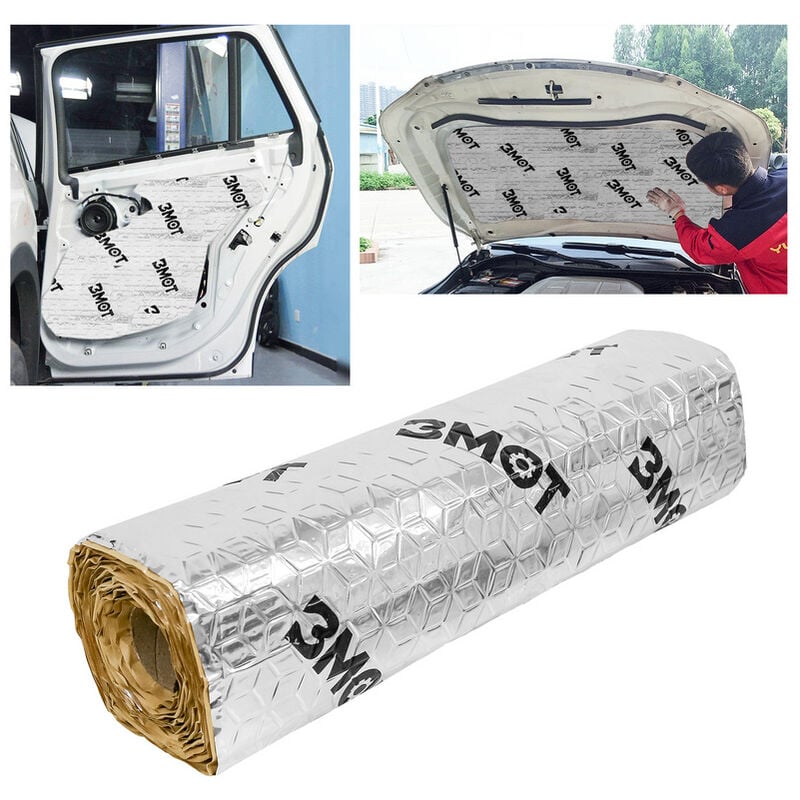 50x400cm tapis d'isolation voiture véhicule isolation compartiment moteur 2qm isolation porte de voiture 2m² - argent - Hengda