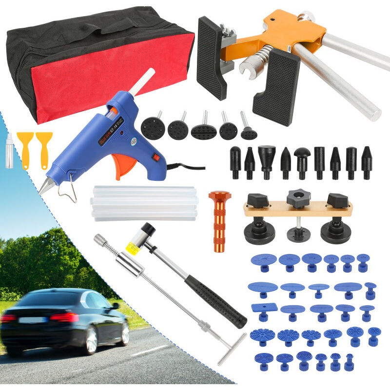 Swanew 57x outil de débosselage des bosses kit de réparation outil bosselage sans peinture pour auto