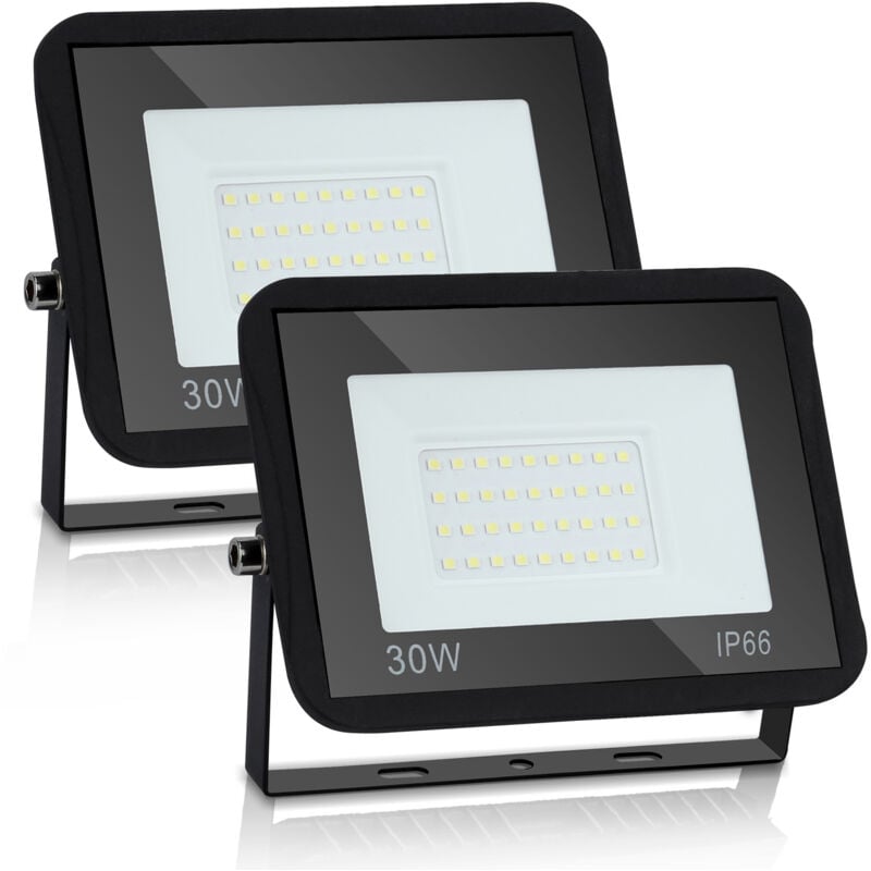 Swanew 2x Projecteur led 30W Proline Blanc froid IP65 Haute Luminosité Radiateur