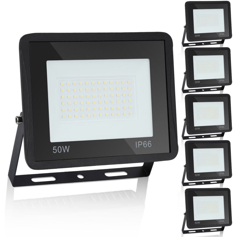 Einfeben 5x Projecteur led 50W Proline Blanc froid Haute Luminosité Radiateur