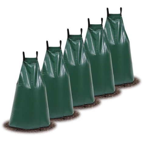Hengda 5X Sacco per irrigazione Premium. PVC. resistente ai raggi UV. sacco per irrigazione alberi. verde. ecologico