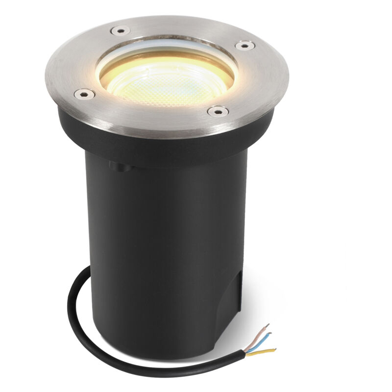 1x 3W Lumières enterrées Pivotant lampe de paysage enterré à led Blanc chaud - Argent Boîtier, éclairage extérieur - Hengda