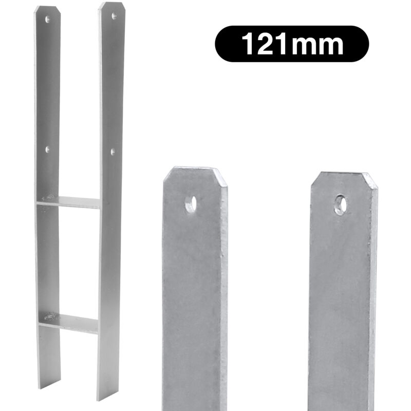 6x h Support de poteau H-ancre Ancre de poteau Pied de poteau Patte de poteau 121x600mm - Hengda