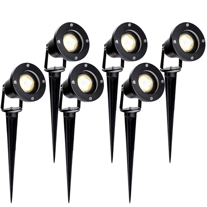 6X Spot de jardin led spot extérieur led blanc chaud IP65 lumière de jardin 4W GU10 pré pour extérieur pré de jardin - Hengda