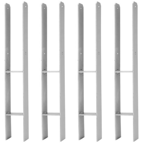 Hengda 91MM 4 Stück Pfostenträger Pfosten H-anker Feuerverzinkt Langlebig Vierkantholzpfosten für Pfosten 9x9cm