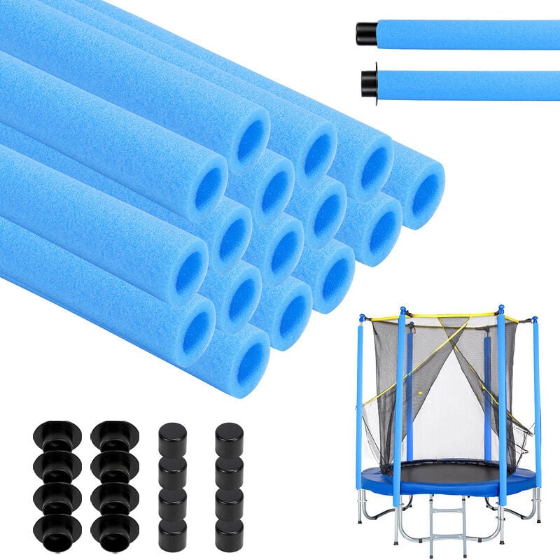 92cm Tube de Mousse. Trampoline Barres de Remplacement Set. 16x Bleu Rembourrage Tube d'isolation Creux pour 8 Barres de Couverture de Trampoline de