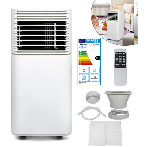Hengda Aire Acondicionado Portátil con Mando a Distancia y Temporizador 7000BTU Frigorías 3 en 1 Refrigeración ventilación y deshumidificación - Blanco