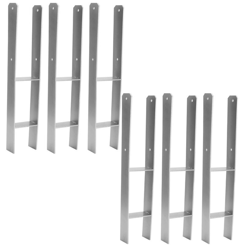 Ancrage de poteau Support de poteau Support de poteau Pied de poteau Ancrage en h 600mm Pied de poteau Support 111mm 2 pièces - Hengda