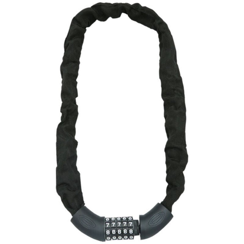 Image of Swanew - Antifurto per bicicletta. lucchetto a combinazione a 5 cifre. catena antifurto per biciclette. in acciaio. moto o passeggino. 120 cm