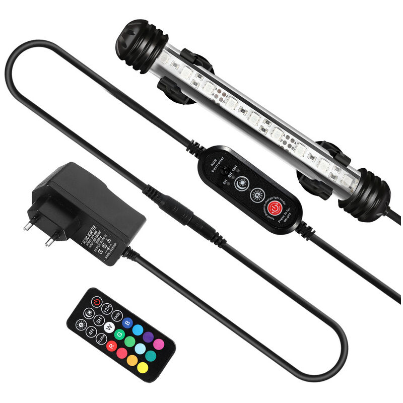 Hengda - Aquarium led Lampe led pour aquarium-Lampe à changement de couleur de télécommande colorée- IP67 rgb -18.5cm
