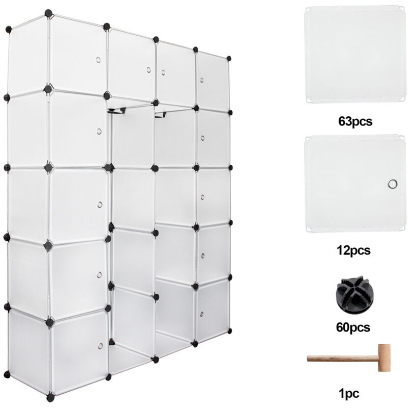 Hengda - Armoire de Chambre Rangement 20 cubes . Armoire Portable diy. Modulaire en Plastique