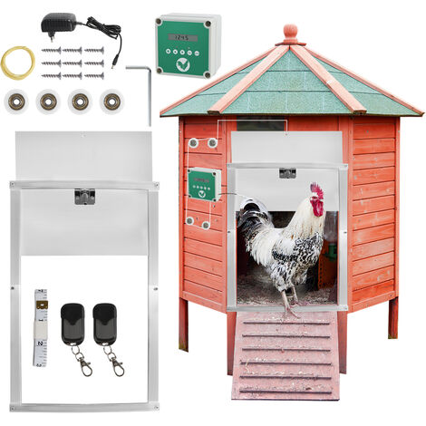 Hengda Automatische Hühnerklappe Hühnertür, 3030cm Türöffner Hühnerstall mit Timer & Infrarotsensor Design