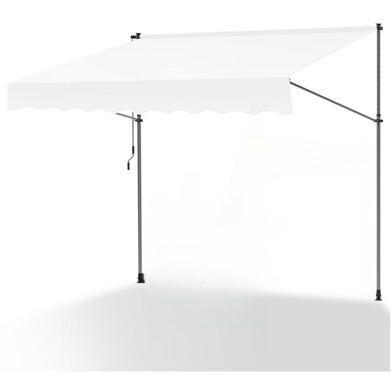 Auvent manuel Auvent rétractable sans perçage 250x120cm Crème - Hengda