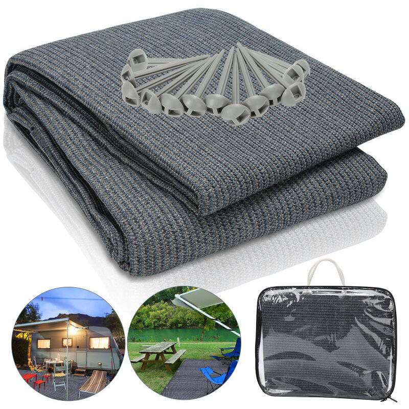 Hengda Auvent tapis étanche camping tapis tente sol extérieur tente bâche pique-nique couverture caravane 250x400CM