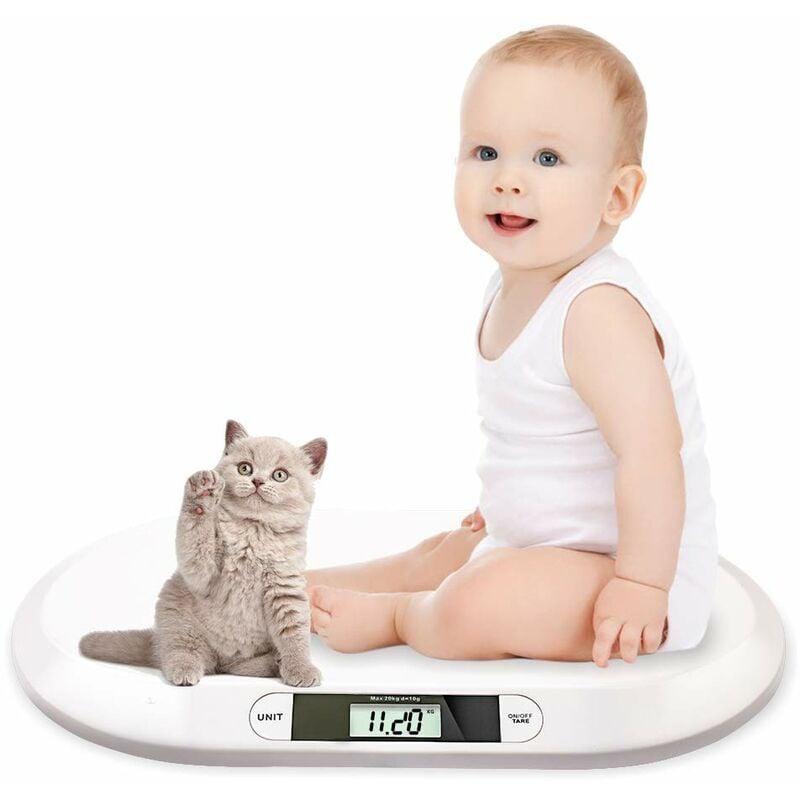 Image of Einfeben - Hengda Baby Scales Babywaagen Flat Digital Nursing Scales Animal Scales Suitable for Newborns Under 20 kg with lcd Display Automatic