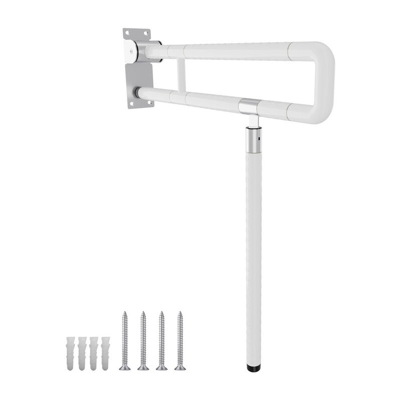 Barre d'appui pliable pour toilettes. Barres d'appui Salle de Bains avec poignée antidérapante en acier inoxydable - Hengda