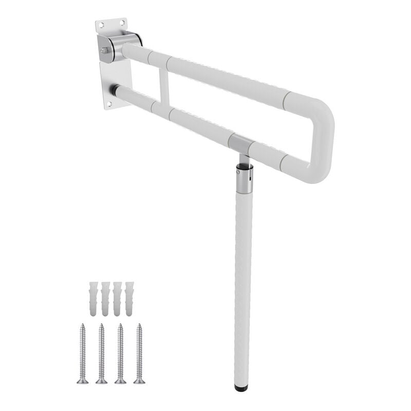 Barre d'appui rabattable pour toilettes. Poignée de maintien Poignée de sécurité pour personnes handicapées. personnes âgées - Hengda