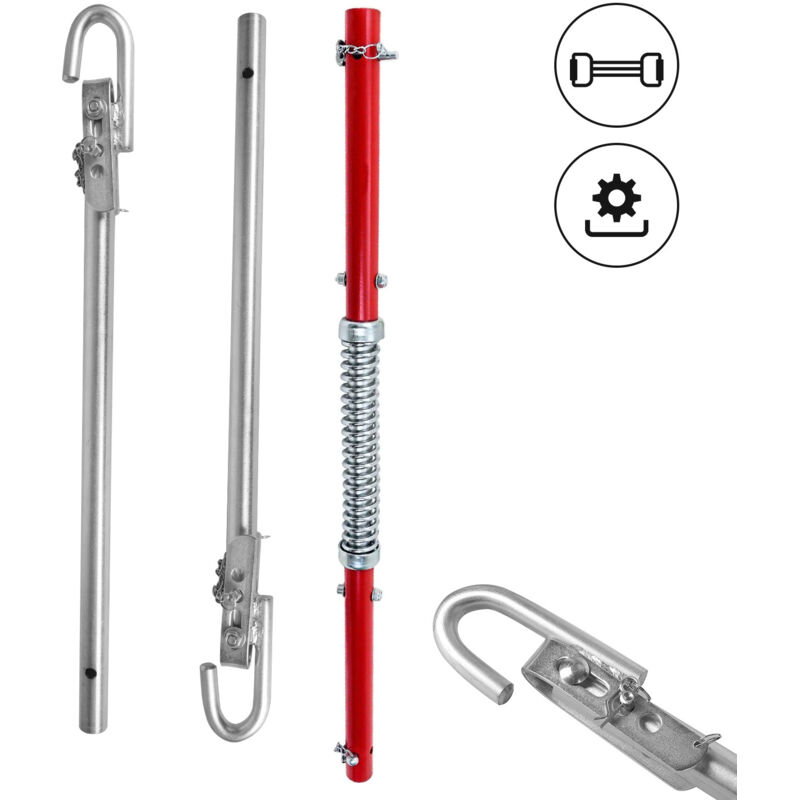 Einfeben Barre de remorquage de remorque attelage de remorque pliable voiture jusqu'à 2T avec collier à ressort 3pcs 1,8m