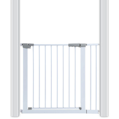 75-82cm Puerta de Seguridad para Bebé Barrera Ancha con Autocierre 2  Aperturas Protección Infantil Escalera Puerta Habitaciones - Costway