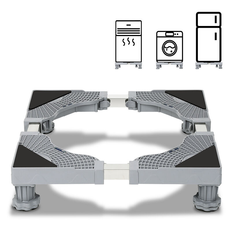 Image of Base per lavatrice Carrello per frigorifero Carrello a rulli per asciugatrice Lavatrice Congelatore Regolabile 41-66 cm 4 gambe - Hengda