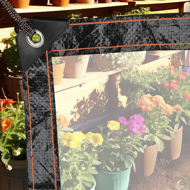 Bâche transparente armée Extérieur avec Oeillets. Bâche en Plastique pvc Bâche Imperméable Transparente Indéchirable et Coupe-Vent Bâche 3x3m