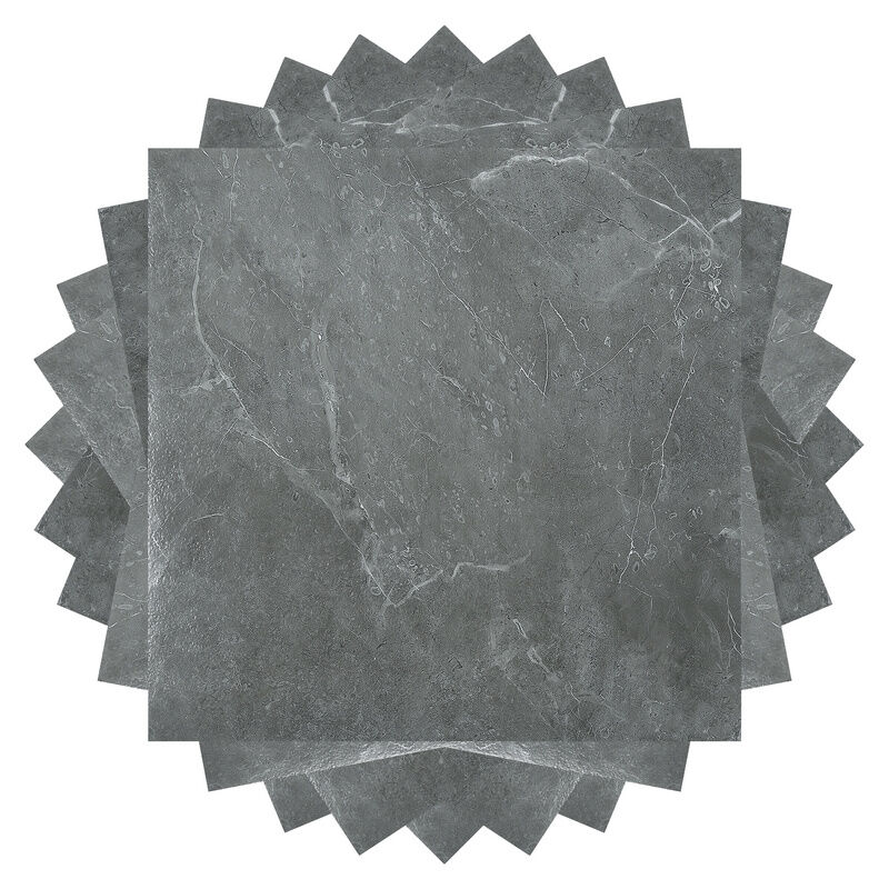 Boite de 11 dalles vinyles auto-adhésives imitation carrelage (1m²) .Marbre gris - Hengda