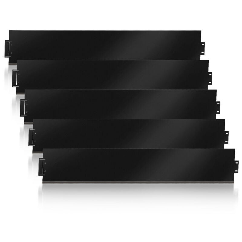 Bordure de jardin Bordure de pelouse Bordure de gazon Galvanisé Métal Bordure de chemin Bordure de parterre Noir 100x15cm 5m - Hengda