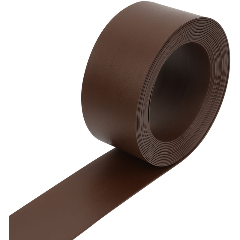Bordure de jardin Bordure de pelouse flexible Bordure de lit en plastique dur Bordure de tonte Jardinage 10mx12.5cmx2mm marron - Hengda