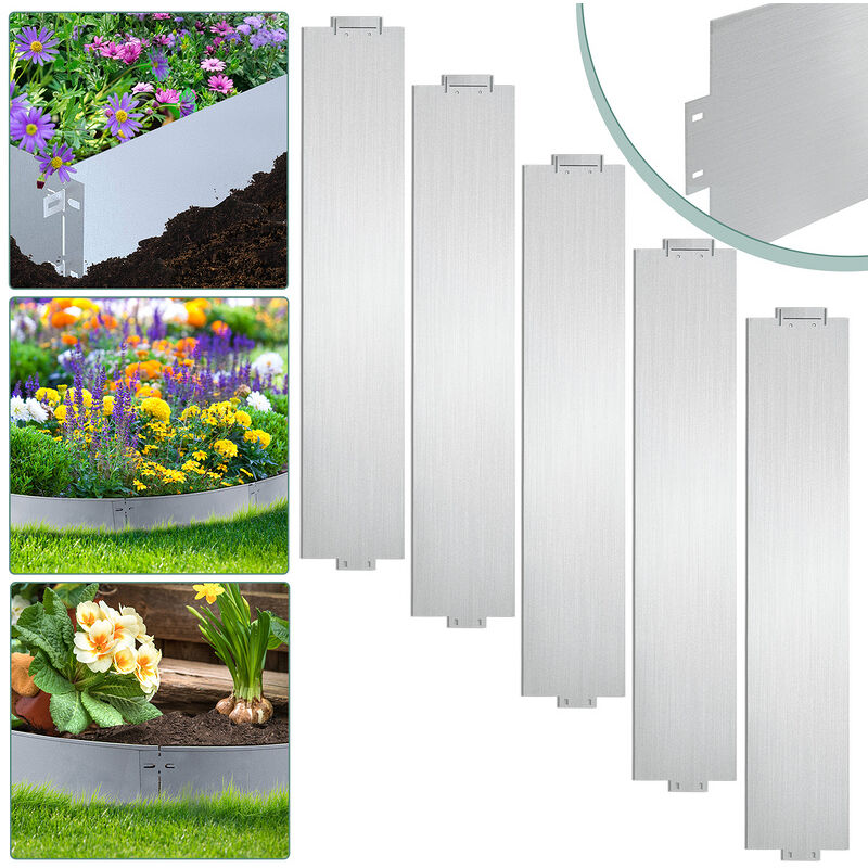 Hengda - Bordure de pelouse Clôture de pelouse flexible Galvanisée Bordure de parterre 100x18cm 25m
