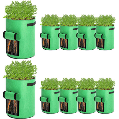 Hengda Borsa per piante. borsa per piante con manici. borsa per fiori da giardino riutilizzabile da 10 pezzi da 10 galloni