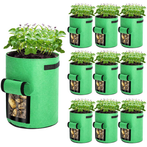 Hengda Borsa per piante. borsa per piante con manici. borsa per fiori da giardino riutilizzabile da 10 pezzi da 10 galloni
