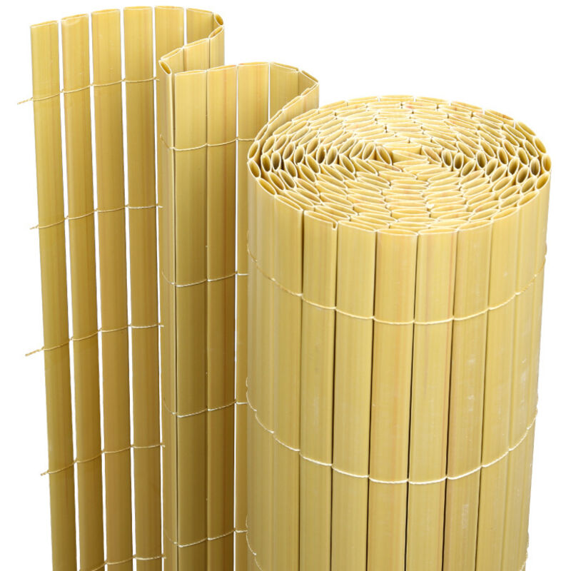 Brise-vue Canisse pvc pour jardin balcon terrasse. Bambou(100 x 500 cm) - Hengda