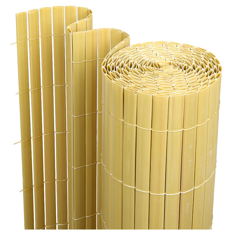 Brise-vue Canisse pvc pour jardin balcon terrasse. Bambou(80 x 400 cm) - Hengda