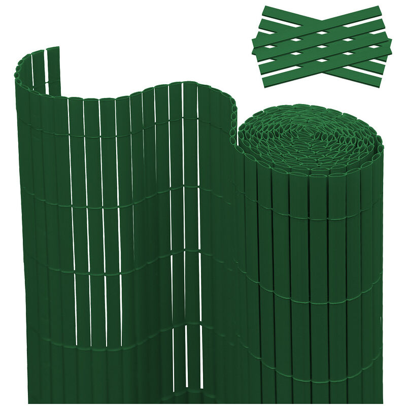Brise-vue Canisse pvc pour jardin balcon terrasse. Vert(80 x 500 cm) - Hengda