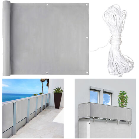 Ecran brise-vue de balcon 0,75x6 m en hdpe gris anthracite SOLE
