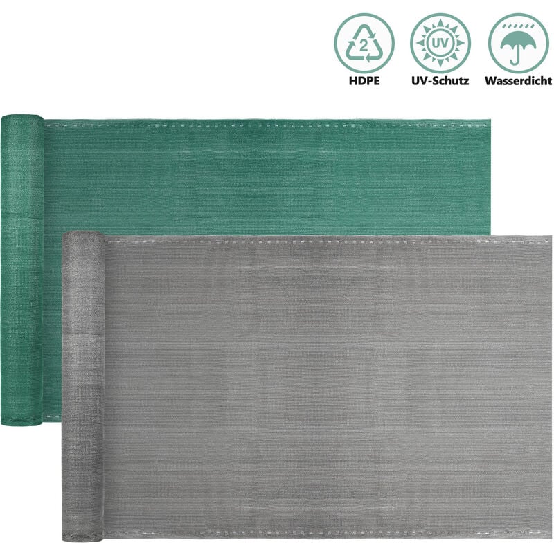 Brise vue renforcé 1.2 x 25 m Brise vue Pour Balcon hdpe barrière maille pare brise Gris - Hengda