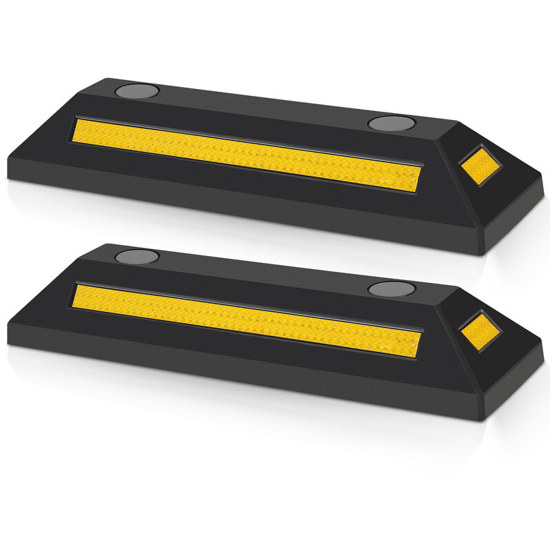 Vingo 2X Butée de parking Arrêt de roue Arrêt de stationnement Garage 54x15x10cm Espace de stationnement