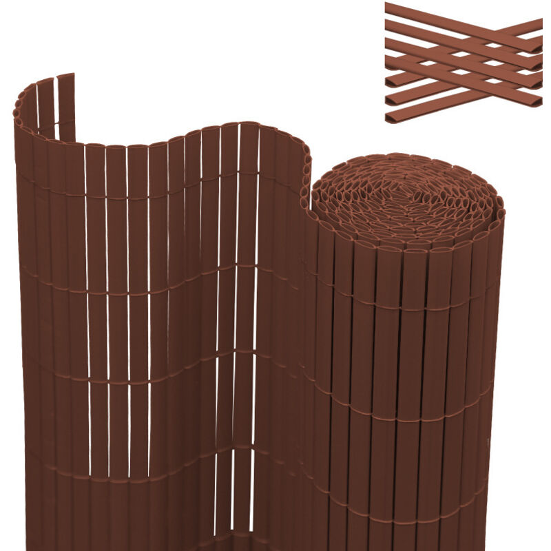 Hengda Canisse double face PVC.marron.1.2 x 4 m.Résistant aux UV Tapis de protection visuelle