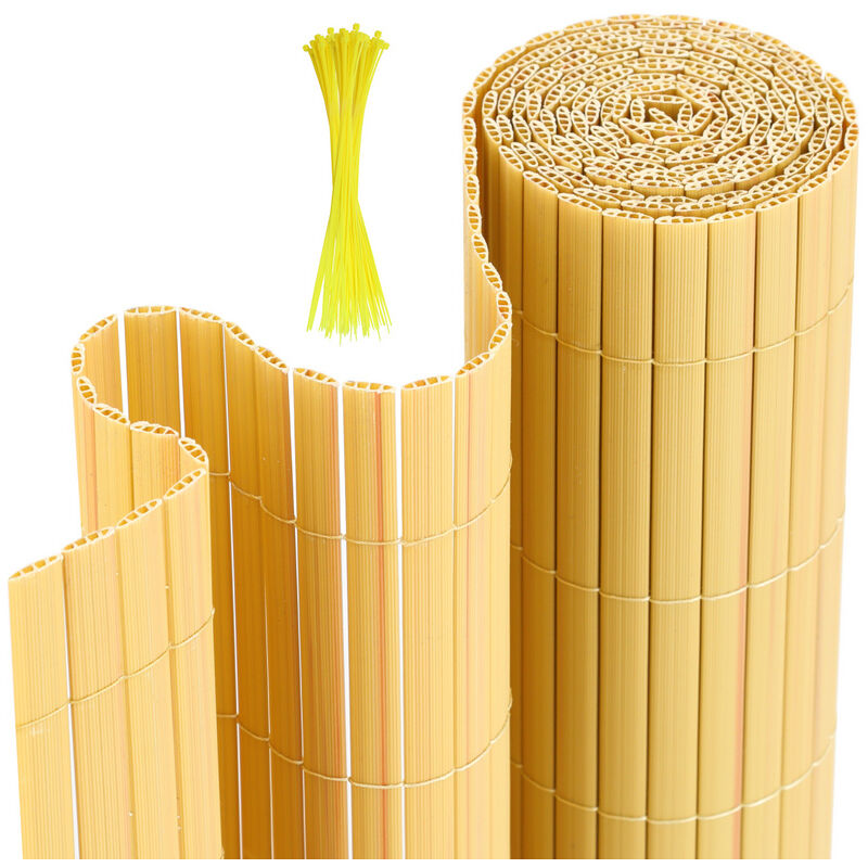 Canisse en pvc Couleur Bambou double face.90% d'occultation.H.100 cm x L.900 cm - Hengda