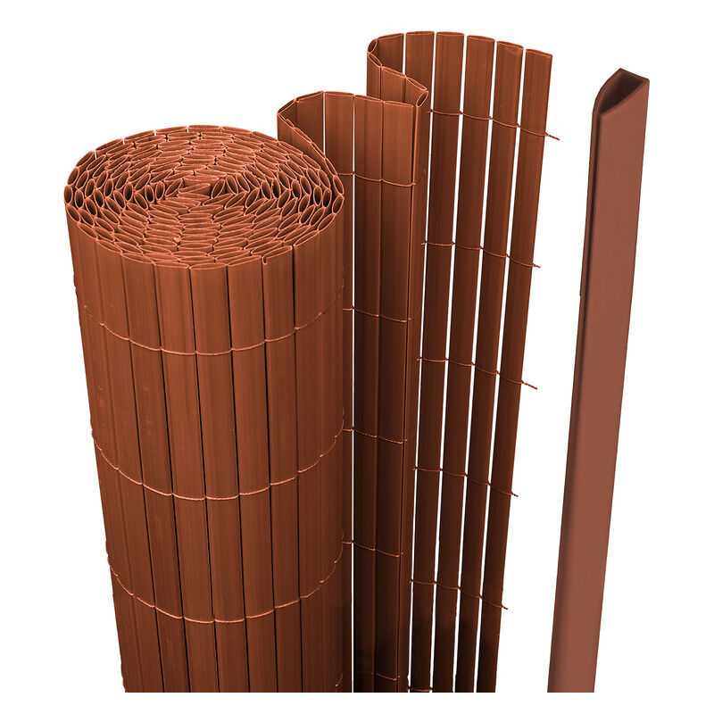 Canisse en pvc pour le jardin Balcon ou terrasse Double face Balcon clôture brise-vent Occultant Cloture Marron 120 x 300cm - Hengda
